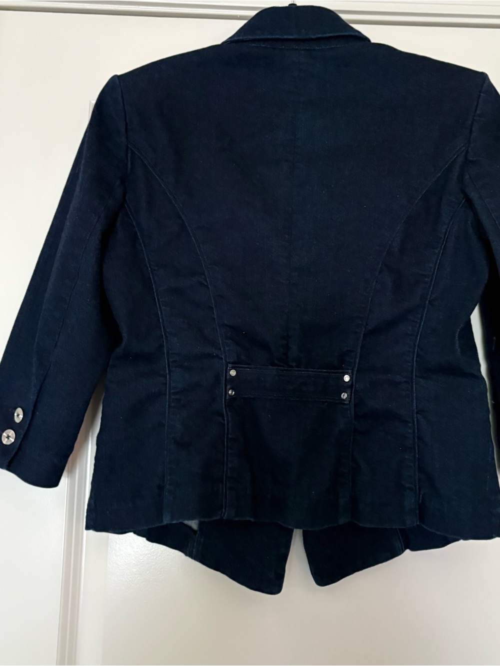 White House Black Markets Women's Dark Indigo Denim Blazer Jacket - Picture 6 of 11